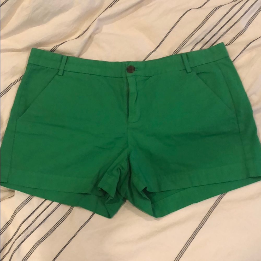 Green Khaki Midi Shorts